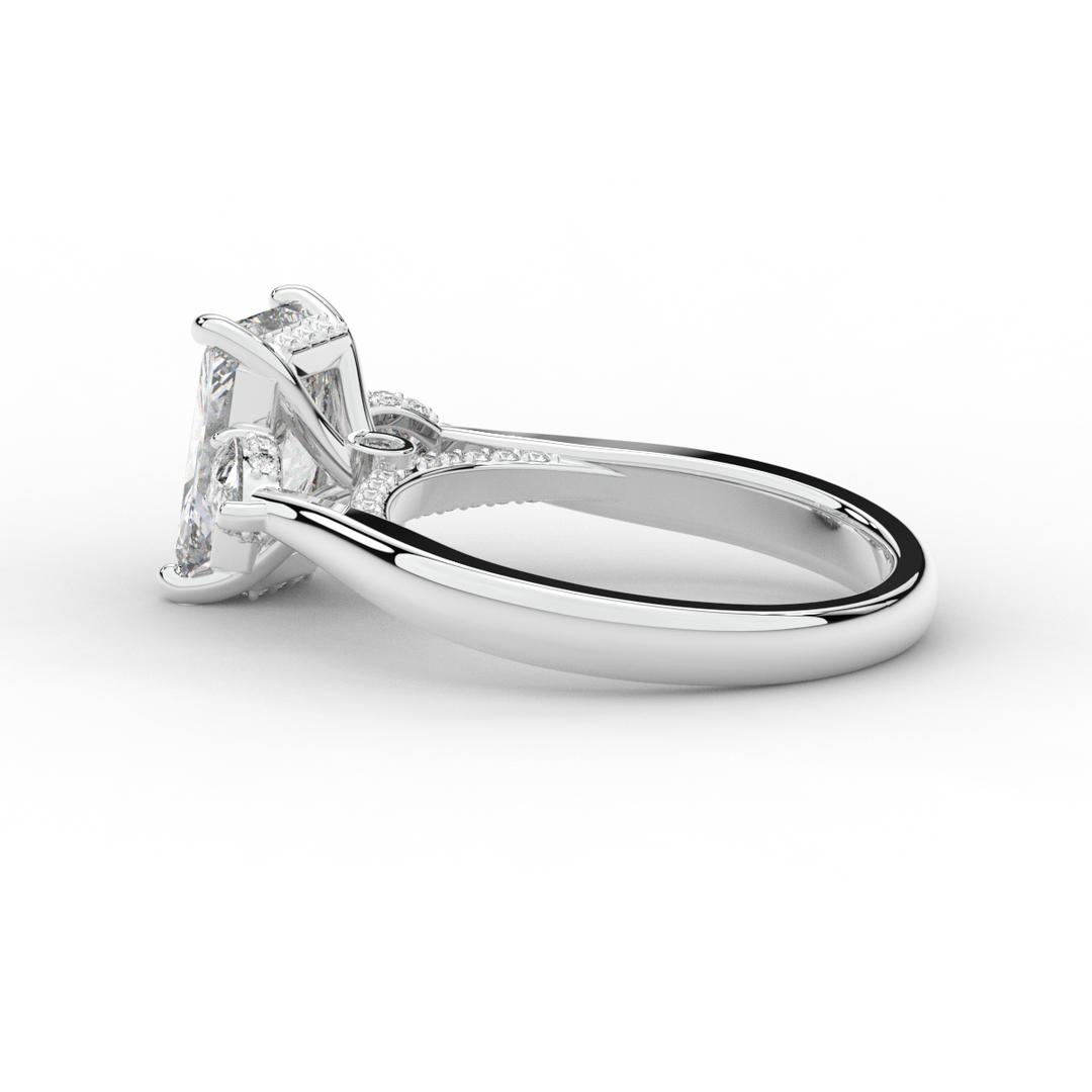 2.40CT.TW RADIANT LAB DIAMOND 3 STONE ENGAGEMENT RING - Nazarelle