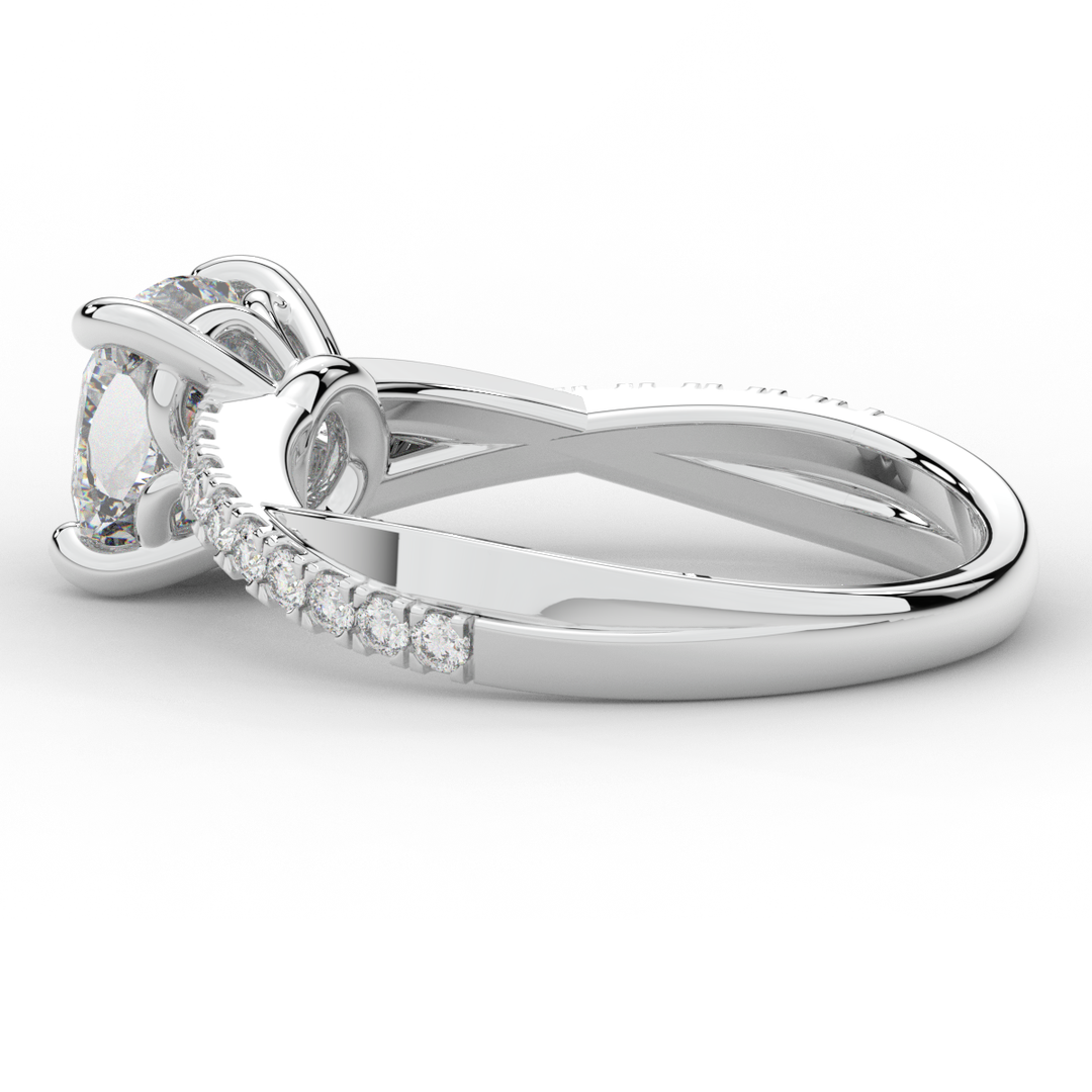 2.20CT.TW CUSHION LAB DIAMOND TWISTBAND ENGAGEMENT RING - Nazarelle