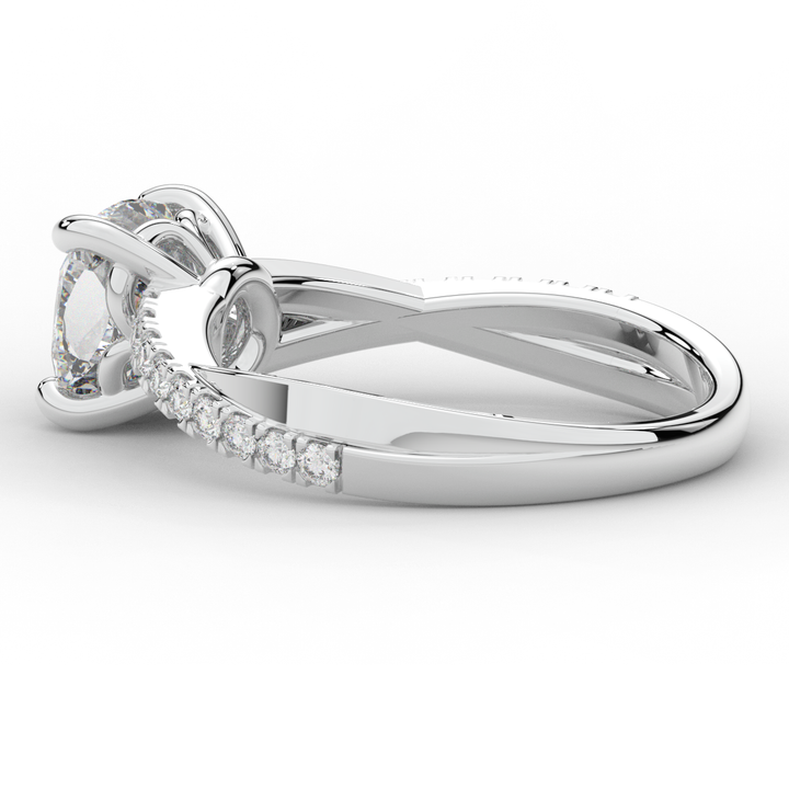 2.20CT.TW CUSHION LAB DIAMOND TWISTBAND ENGAGEMENT RING - Nazarelle