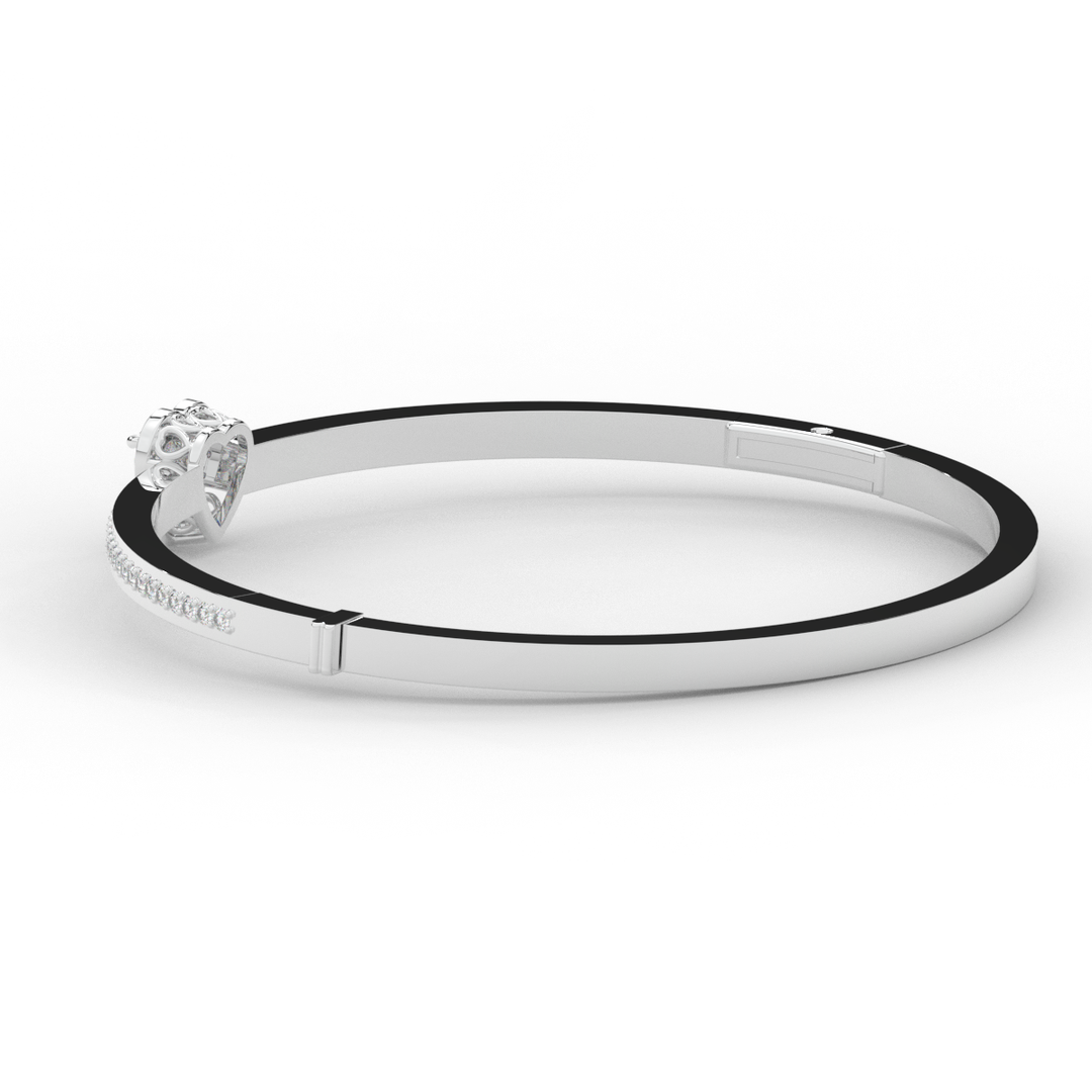 1.65CT.TW HEART AND ROUND LAB DIAMOND  BANGLE - Nazarelle
