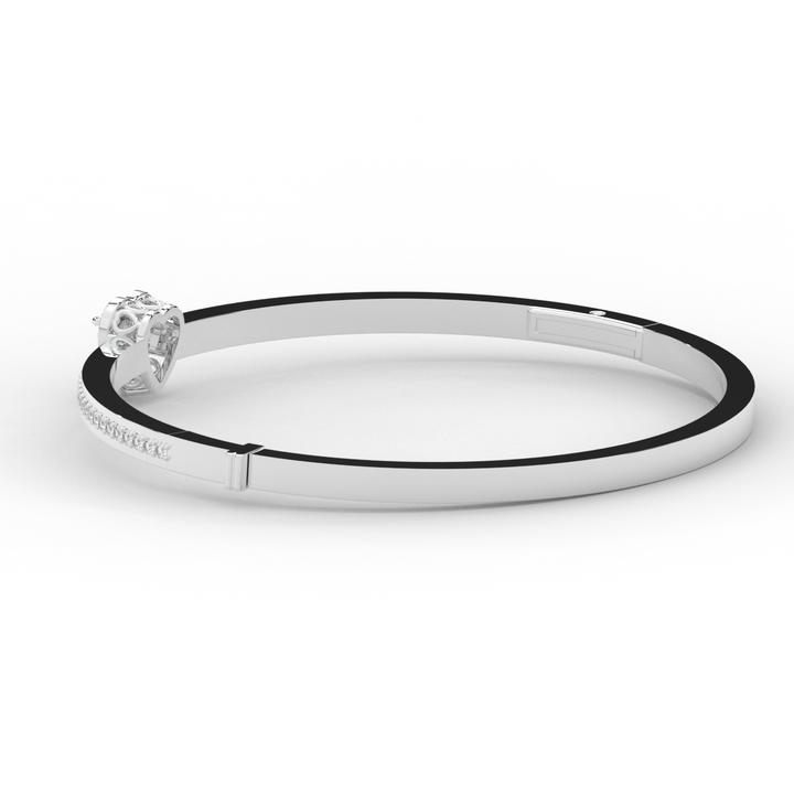 1.65CT.TW HEART AND ROUND LAB DIAMOND  BANGLE - Nazarelle