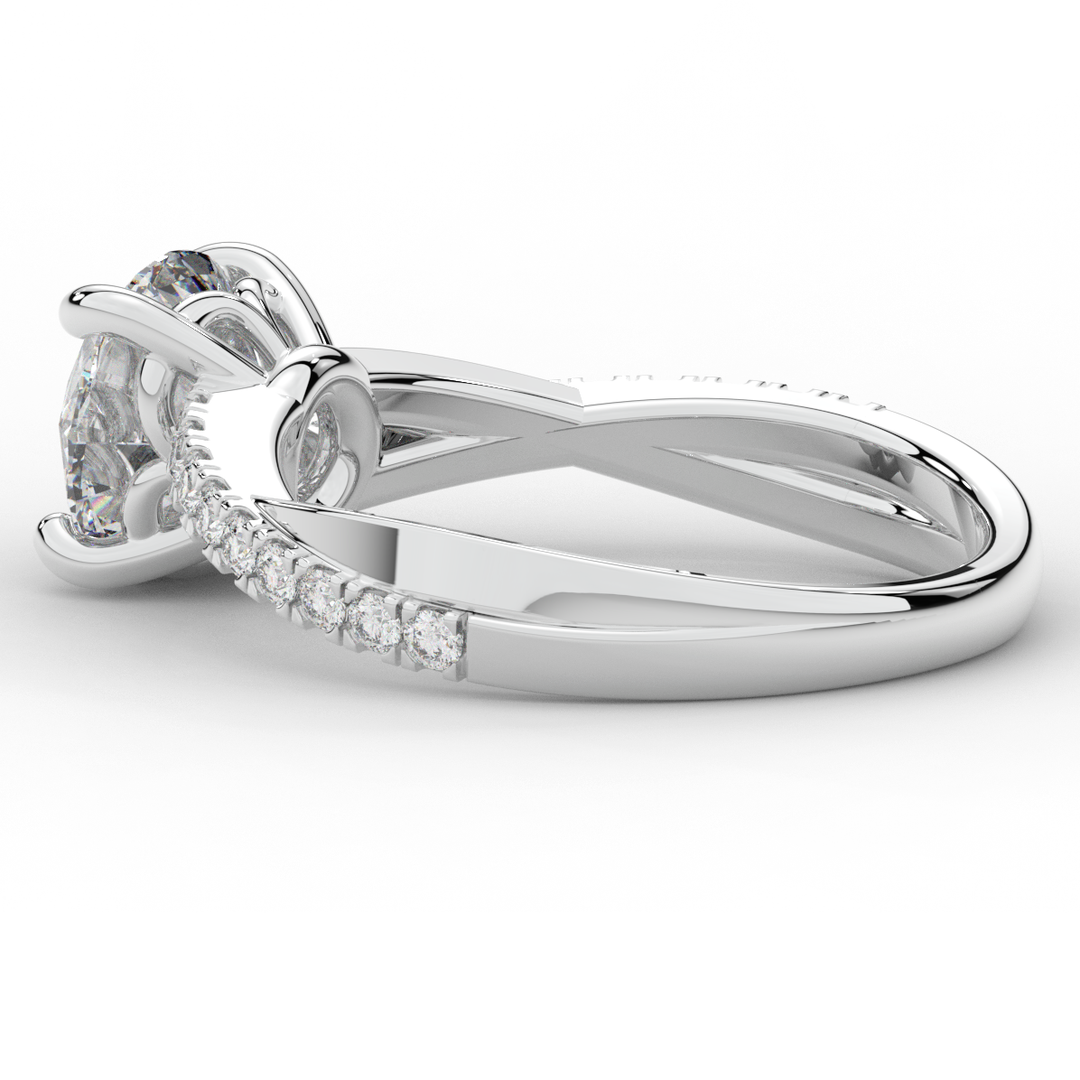 2.20CT.TW ROUND LAB DIAMOND TWISTBAND ENGAGEMENT RING - Nazarelle