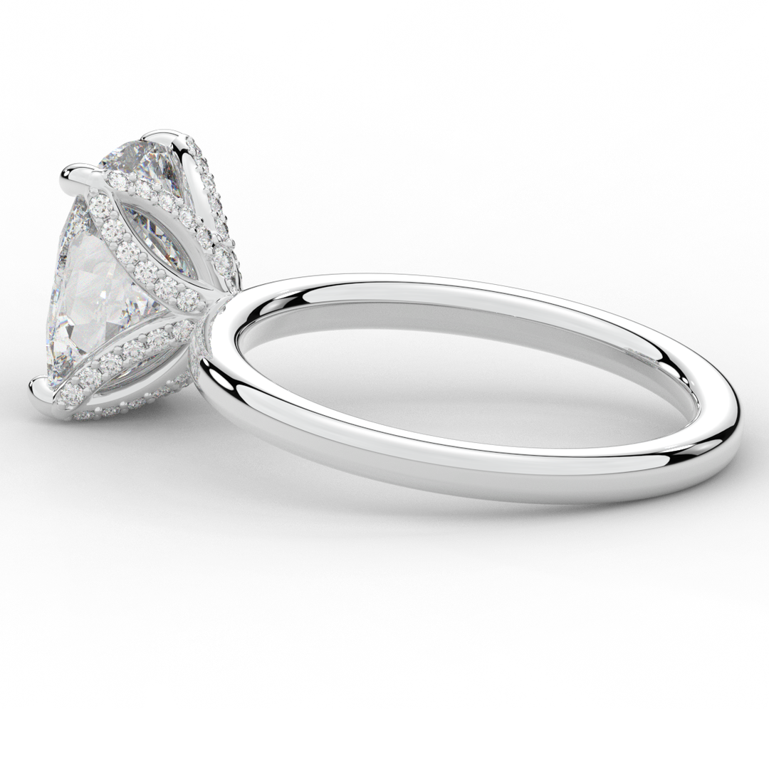 3.10CT.TW CUSHION LAB DIAMOND ENGAGEMENT RING - Nazarelle