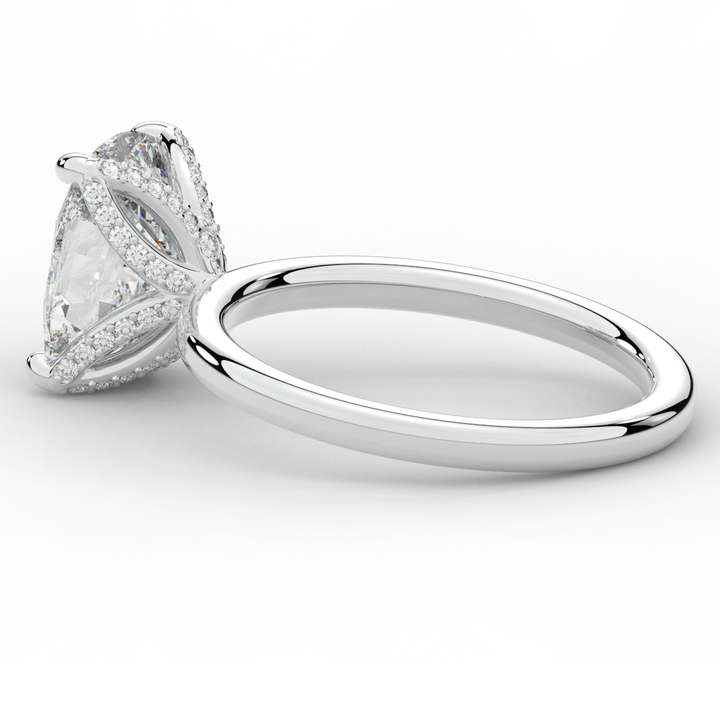 3.10CT.TW CUSHION LAB DIAMOND ENGAGEMENT RING - Nazarelle