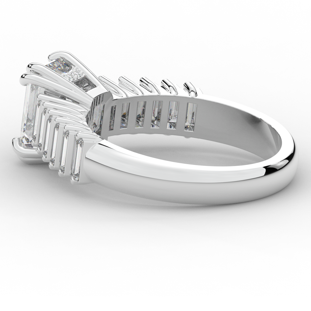 2.60CT.TW EMERALD CUT LAB DIAMOND ENGAGEMENT RING - Nazarelle