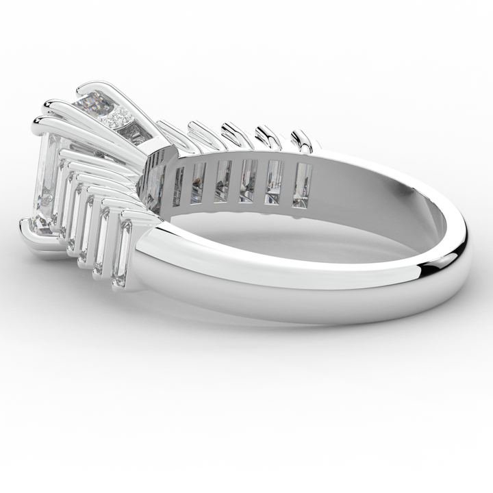 2.60CT.TW EMERALD CUT LAB DIAMOND ENGAGEMENT RING - Nazarelle