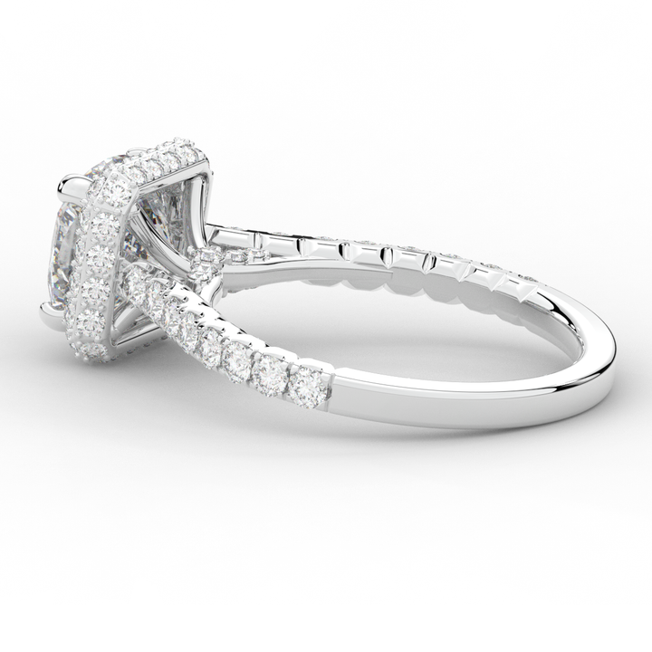 2.75CT.TW CUSHION LAB DIAMOND HALO ENGAGEMENT RING - Nazarelle
