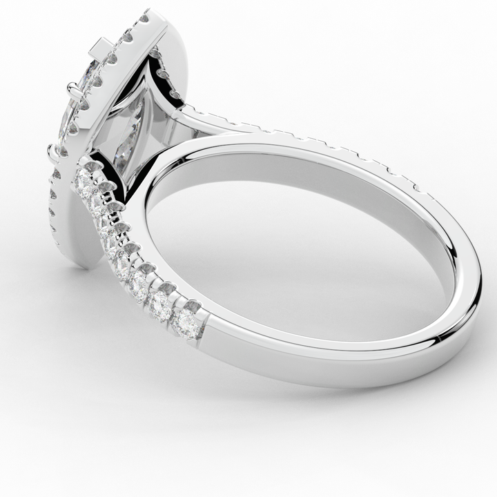 1.00CT.TW MARQUISE LAB DIAMOND HALO ENGAGEMENT RING - Nazarelle