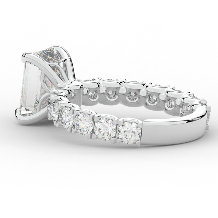 4.35CT.TW EMERALD CUT LAB DIAMOND ENGAGEMENT RING - Nazarelle