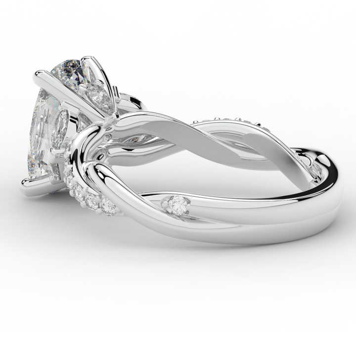 2.40CT.TW CUSHION LAB DIAMOND TWIST BAND ENGAGEMENT RING - Nazarelle