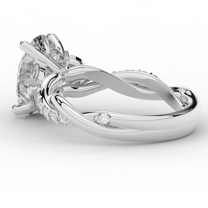 2.40CT.TW OVAL LAB DIAMOND TWIST ENGAGEMENT RING - Nazarelle