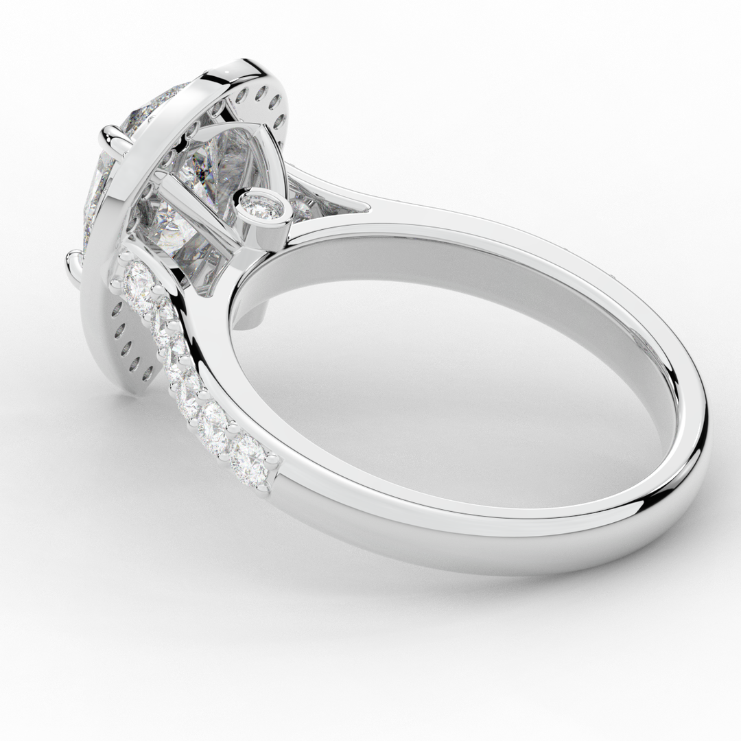 2.50CT.TW PEAR LAB DIAMOND HALO ENGAGEMENT RING - Nazarelle