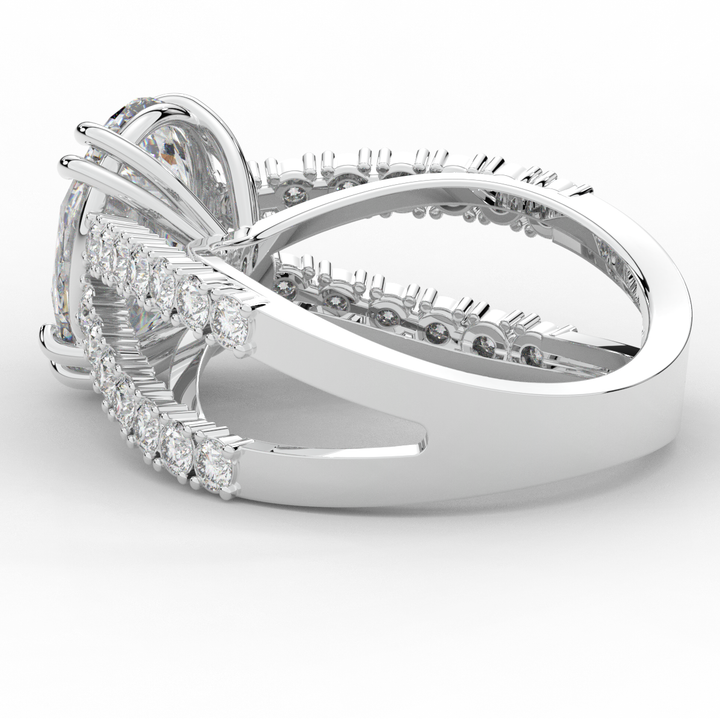 3.75CT.TW OVAL LAB DIAMOND SPLIT BAND ENGAGEMENT RING - Nazarelle