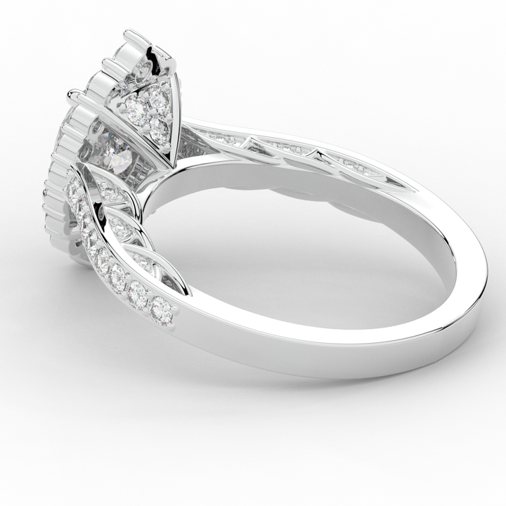 1.75CT.TW OVAL LAB DIAMOND HALO ENGAGEMENT RING - Nazarelle