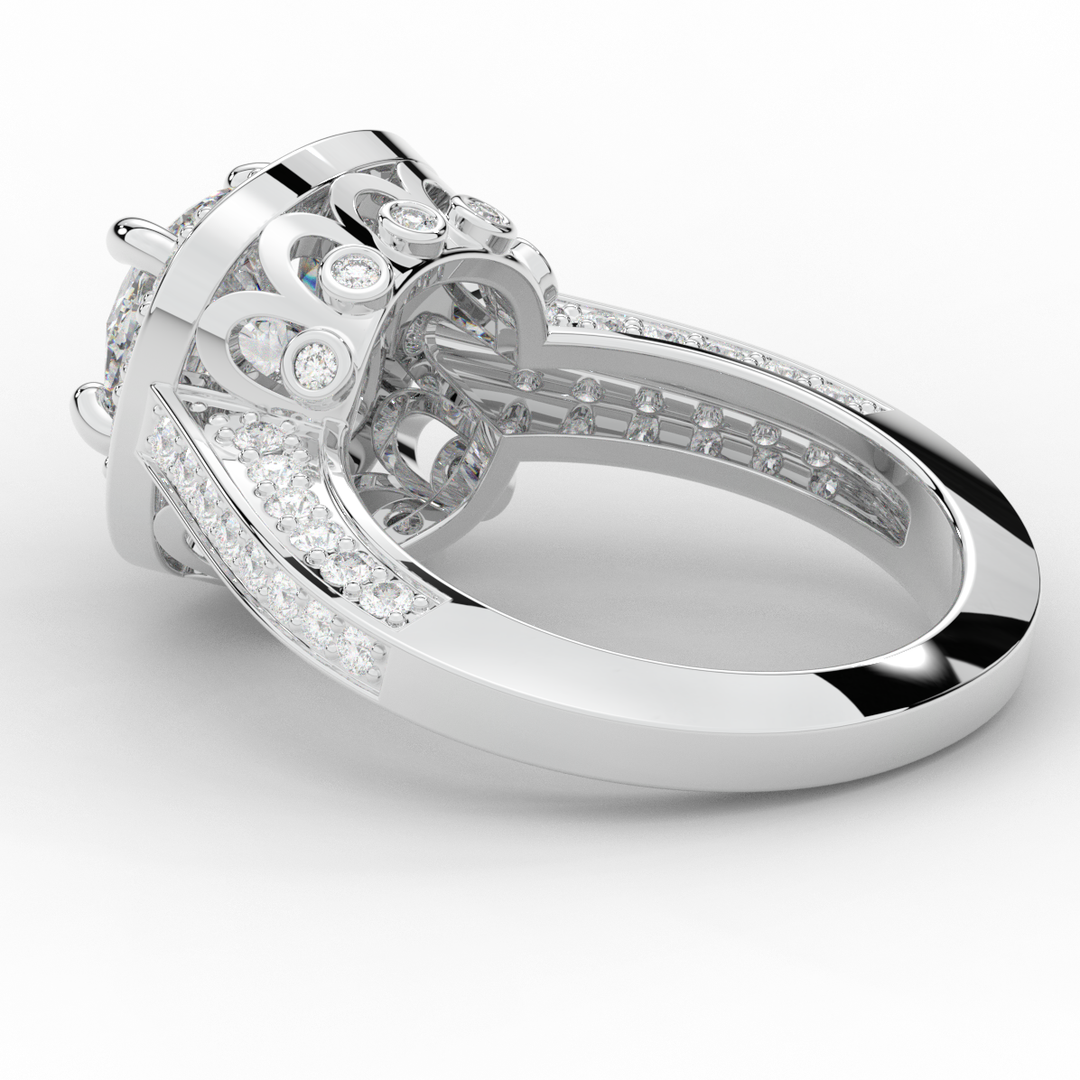 1.50CT.TW ROUND LAB DIAMOND HALO ENGAGEMENT RING - Nazarelle