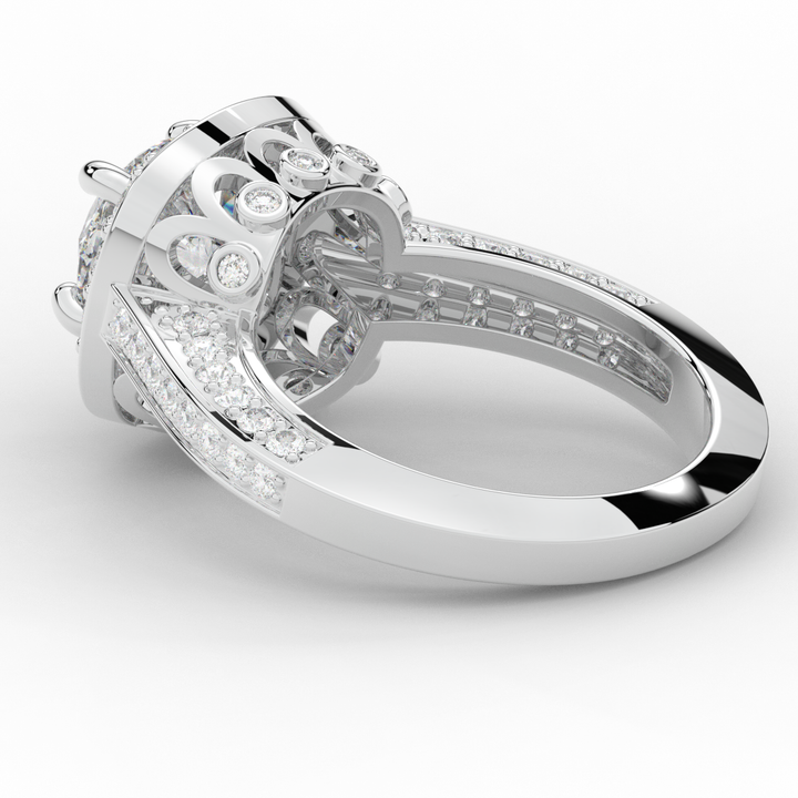 1.50CT.TW ROUND LAB DIAMOND HALO ENGAGEMENT RING - Nazarelle