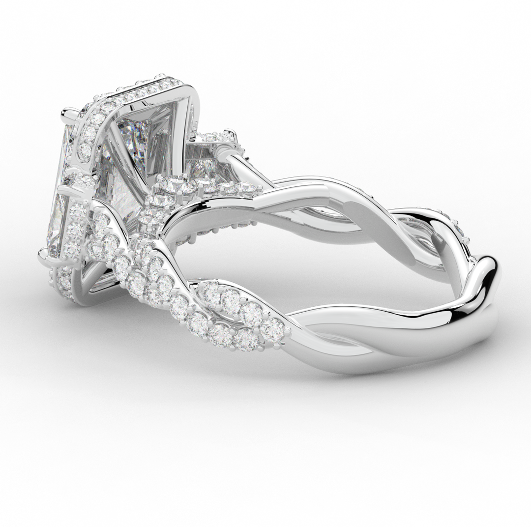 4.70CT.TW RADIANT LAB DIAMOND 3 STONE ENGAGEMENT RING - Nazarelle