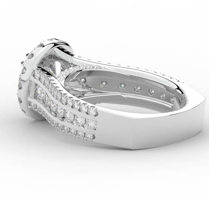 2.90CT.TW ROUND LAB DIAMOND HALO ENGAGEMENT RING - Nazarelle