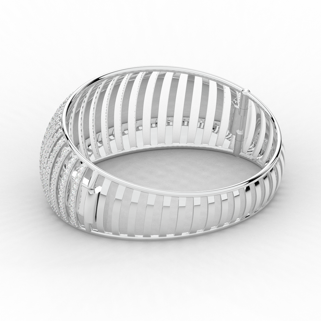 4.00CT.TW ROUND LAB DIAMOND BANGLE - Nazarelle