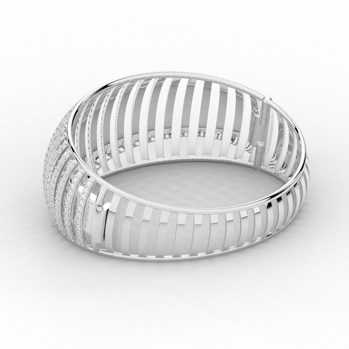 4.00CT.TW ROUND LAB DIAMOND BANGLE - Nazarelle