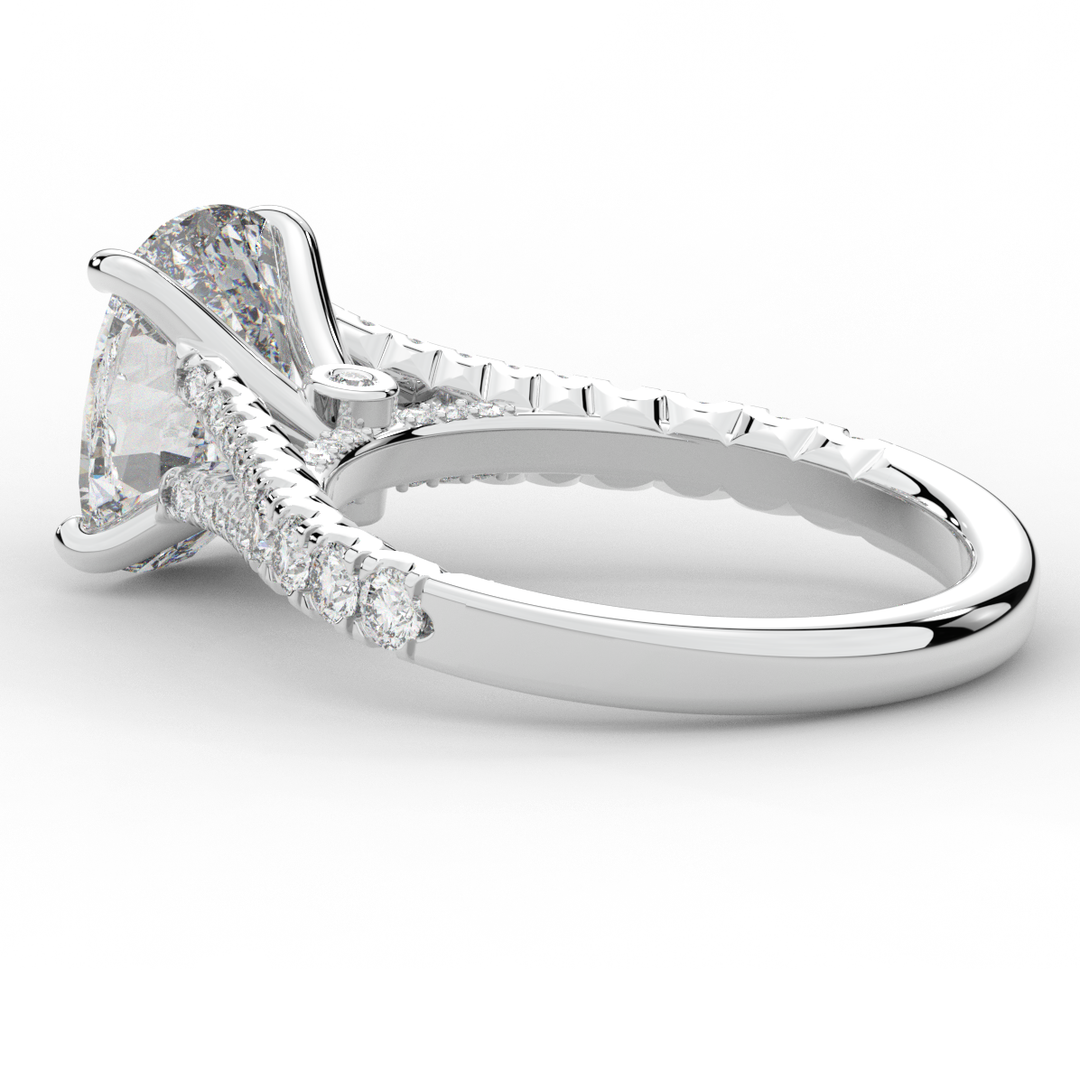 3.45CT.TW CUSHION LAB DIAMOND ENGAGEMENT RING - Nazarelle