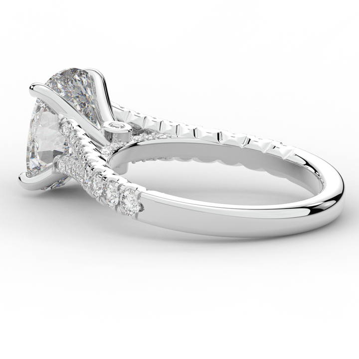 3.45CT.TW CUSHION LAB DIAMOND ENGAGEMENT RING - Nazarelle
