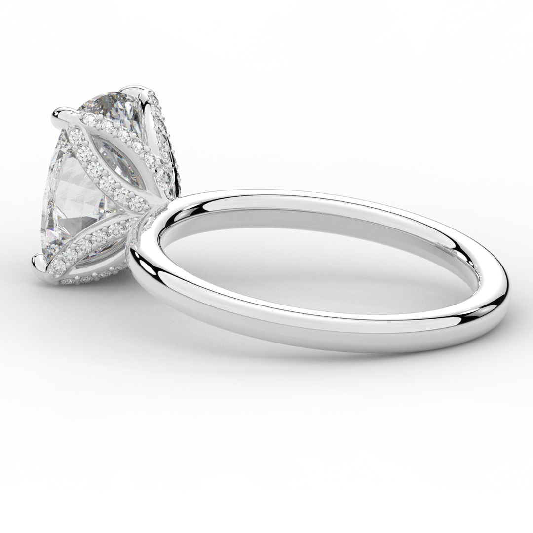 3.10CT.TW CUSHION LAB DIAMOND ENGAGEMENT RING - Nazarelle