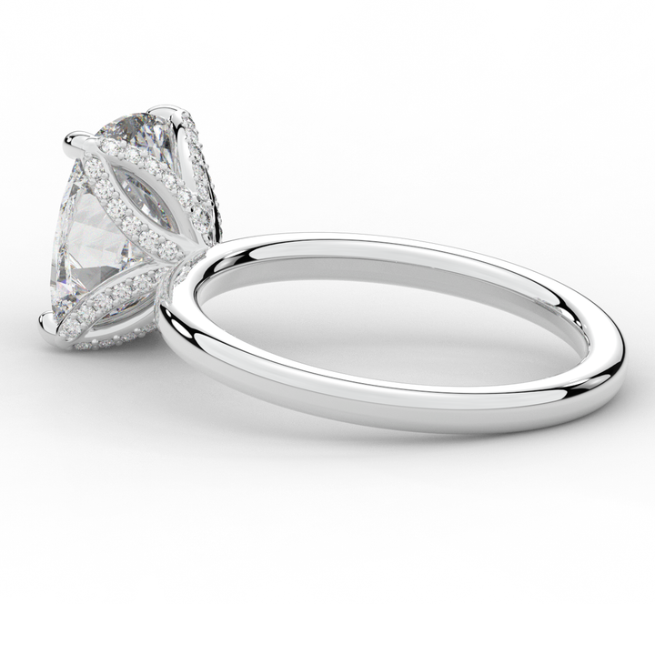 3.10CT.TW CUSHION LAB DIAMOND ENGAGEMENT RING - Nazarelle