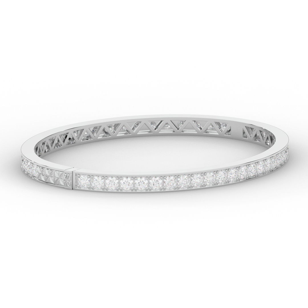 5.10CT.TW ROUND LAB DIAMOND BANGLE - Nazarelle