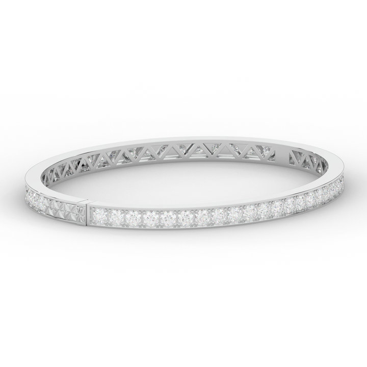 5.10CT.TW ROUND LAB DIAMOND BANGLE - Nazarelle