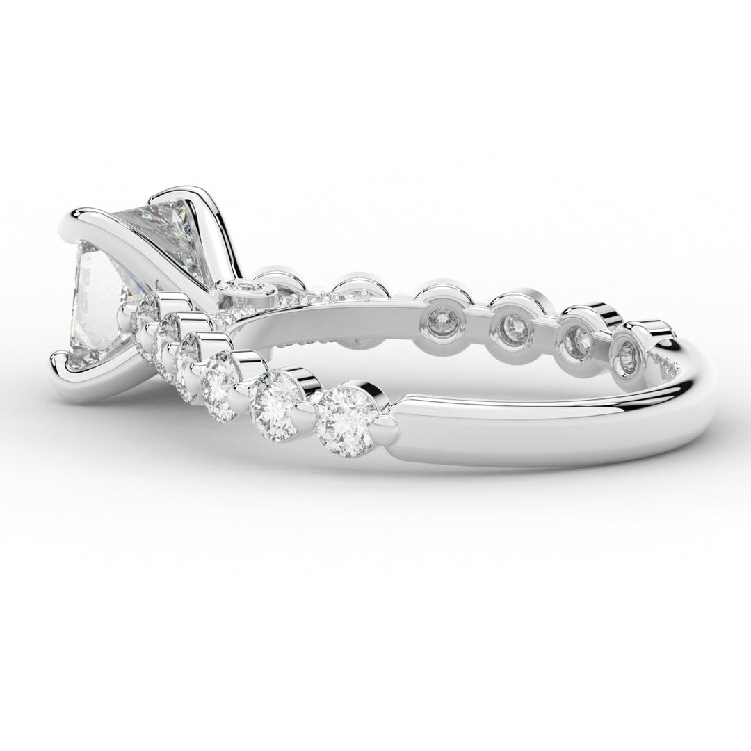 3.90CT.TW PRINCESS LAB DIAMOND ENGAGEMENT RING - Nazarelle