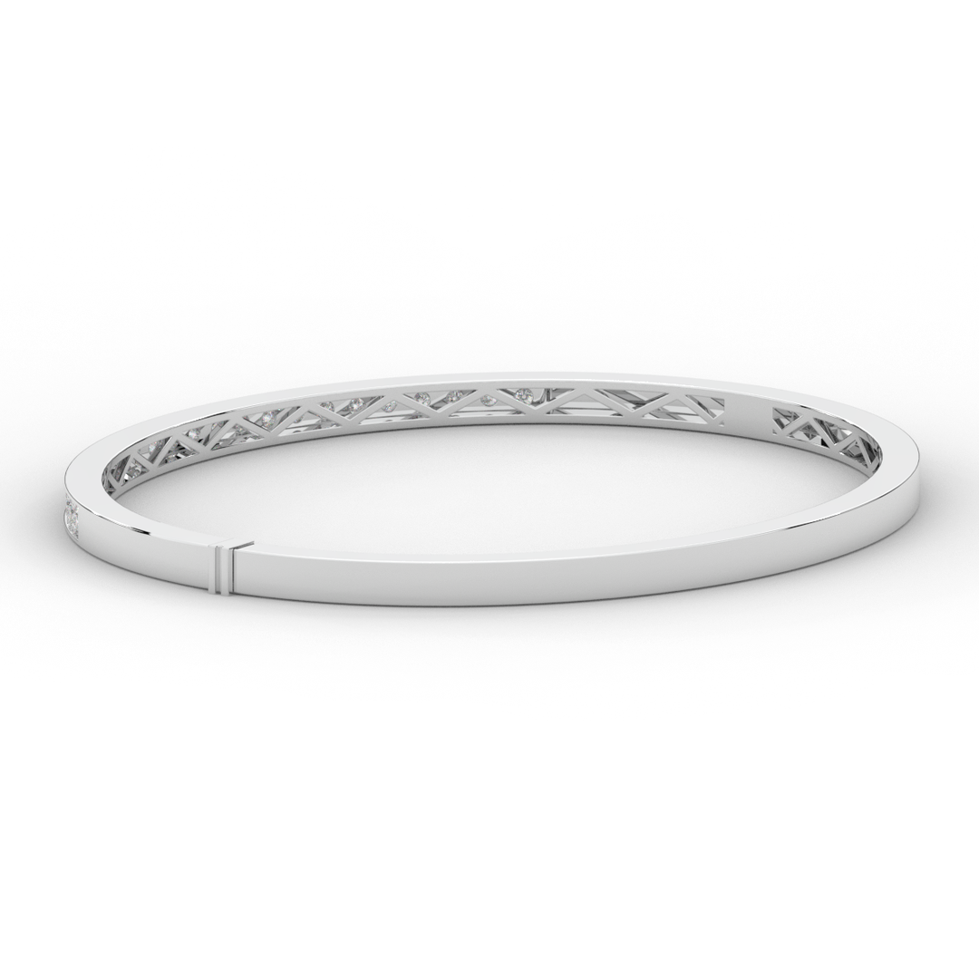 0.90CT.TW ROUND LAB DIAMOND BANGLE - Nazarelle