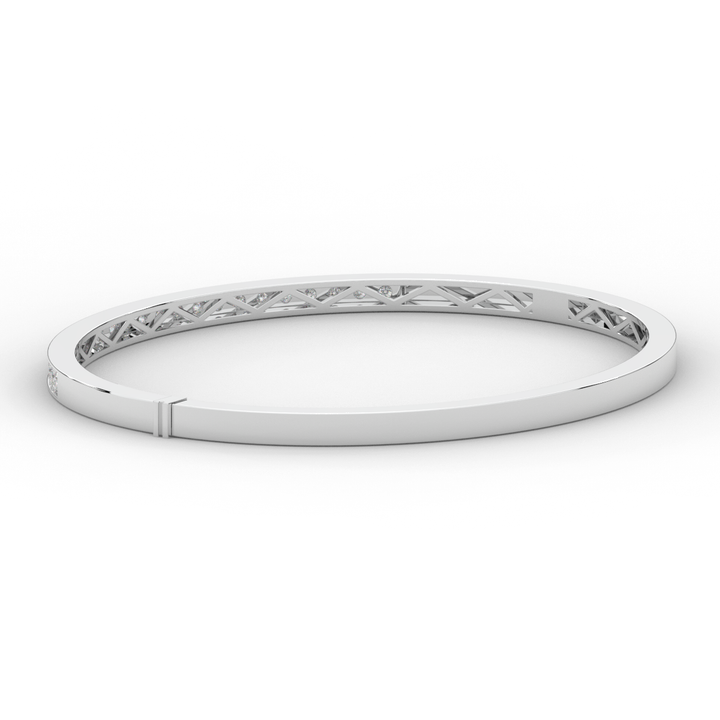 0.90CT.TW ROUND LAB DIAMOND BANGLE - Nazarelle