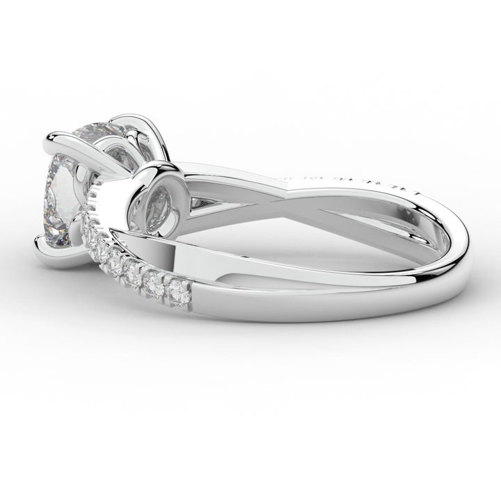 2.20CT.TW CUSHION LAB DIAMOND TWISTBAND ENGAGEMENT RING - Nazarelle
