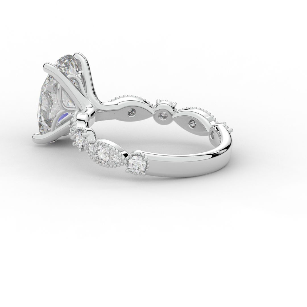 3.50CT.TW OVAL LAB DIAMOND SOLITAIRE ENGAGEMENT RING - Nazarelle