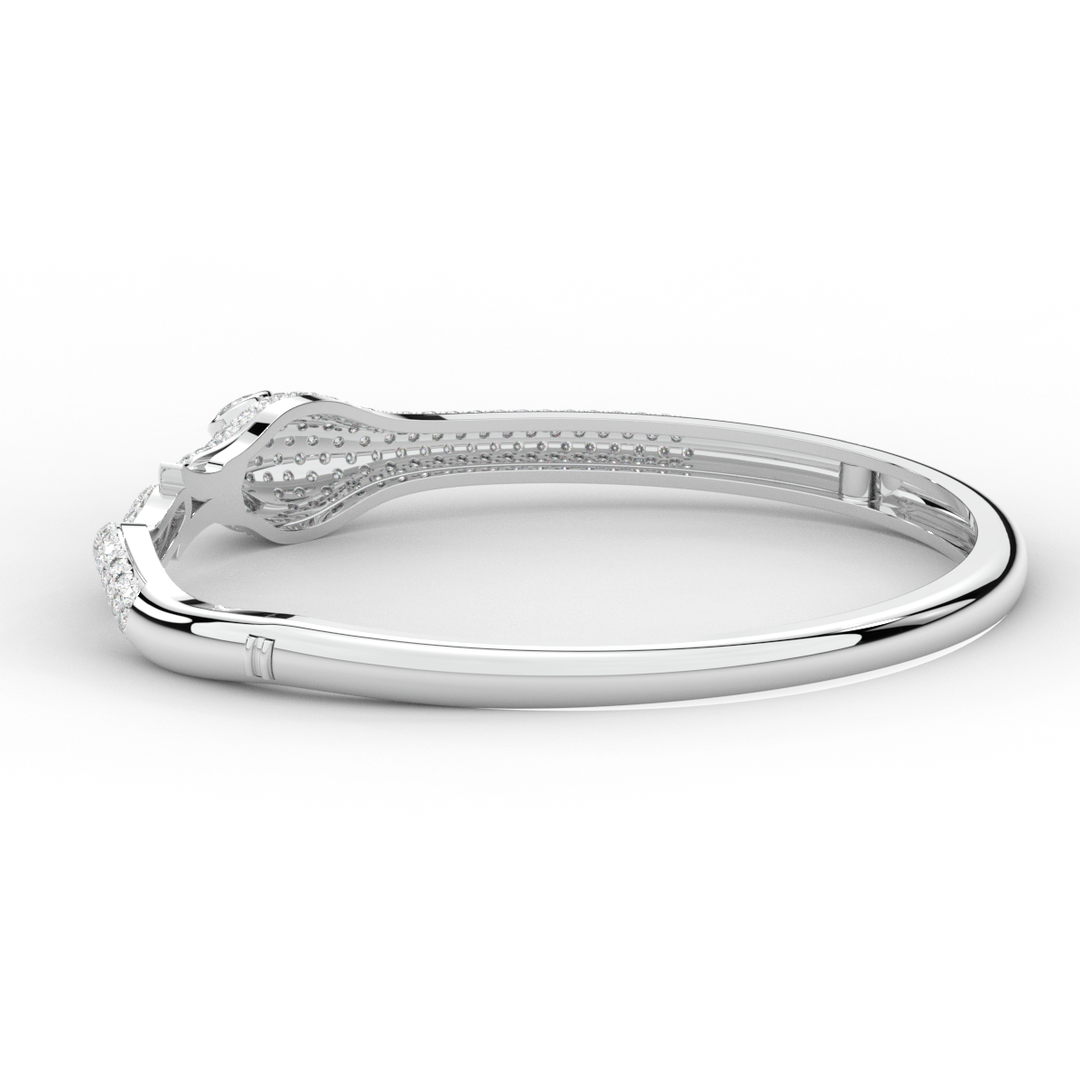 2.00CT.TW ROUND AND PEAR LAB DIAMOND SNAKE BANGLE - Nazarelle