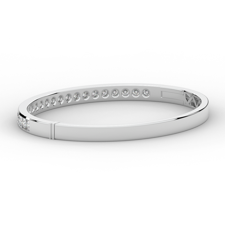 2.75CT.TW ROUND LAB CHANNEL SET DIAMOND BANGLE - Nazarelle
