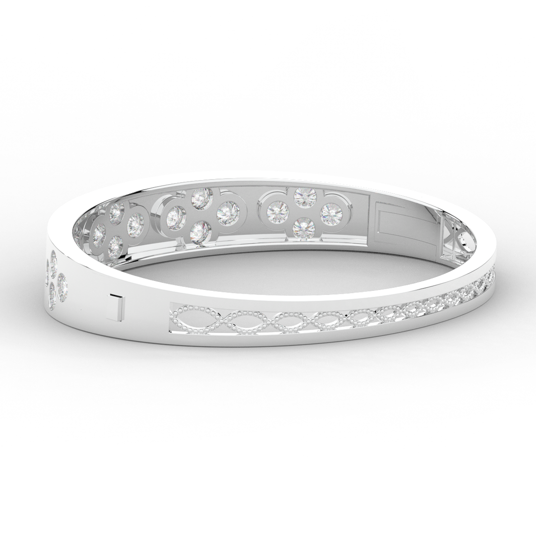 4.10CT.TW ROUND LAB DIAMOND BEZEL SET BANGLE - Nazarelle