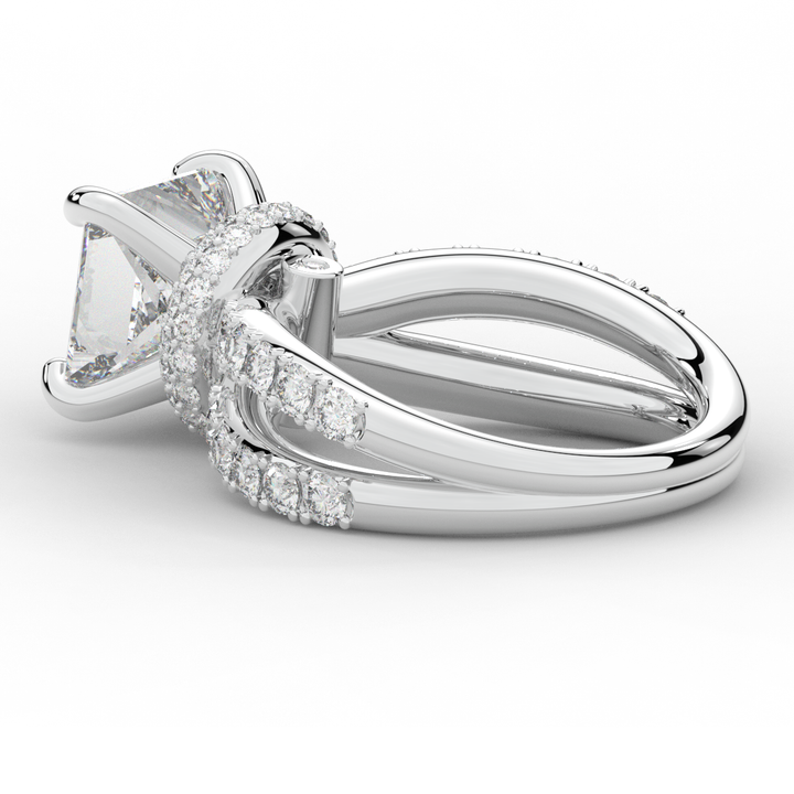 5.25CT.TW PRINCESS LAB DIAMOND ENGAGEMENT RING - Nazarelle