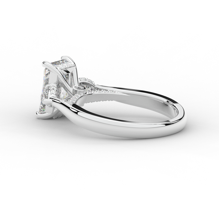 2.40CT.TW RADIANT LAB DIAMOND 3 STONE ENGAGEMENT RING - Nazarelle