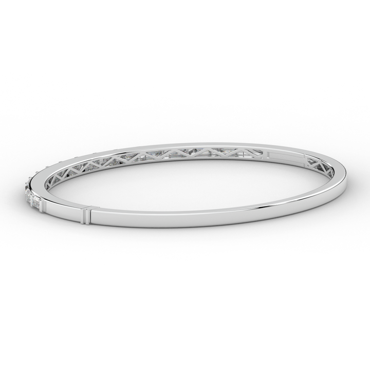 1.50CT.TW BAGUETTE LAB DIAMOND SHARED PRONG BANGLE - Nazarelle