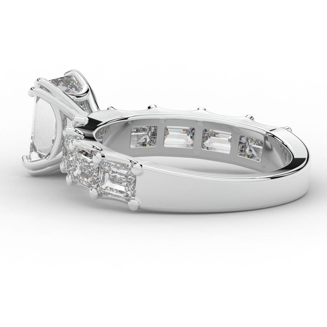 3.75CT.TW EMERALD CUT LAB DIAMOND SOLITAIRE ENGAGEMENT RING - Nazarelle