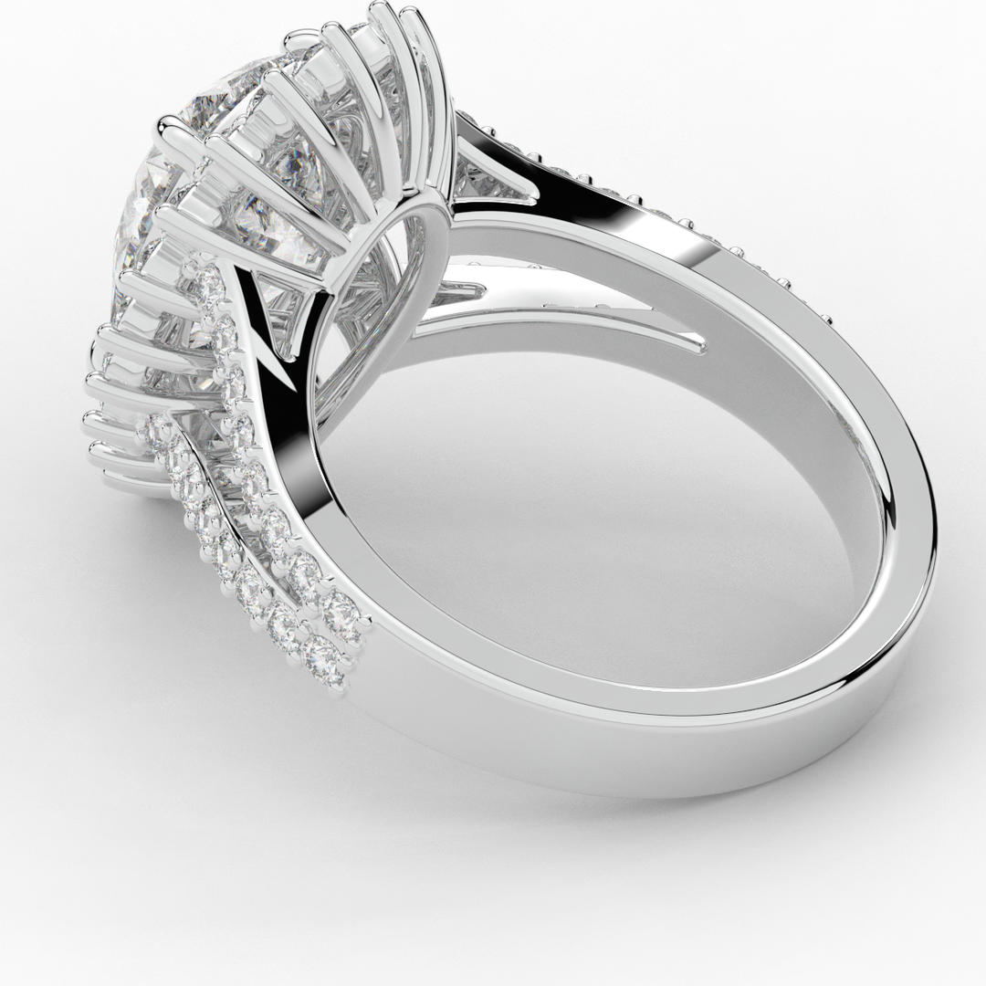 3.60CT.TW ROUND LAB DIAMOND ENGAGEMENT RING - Nazarelle