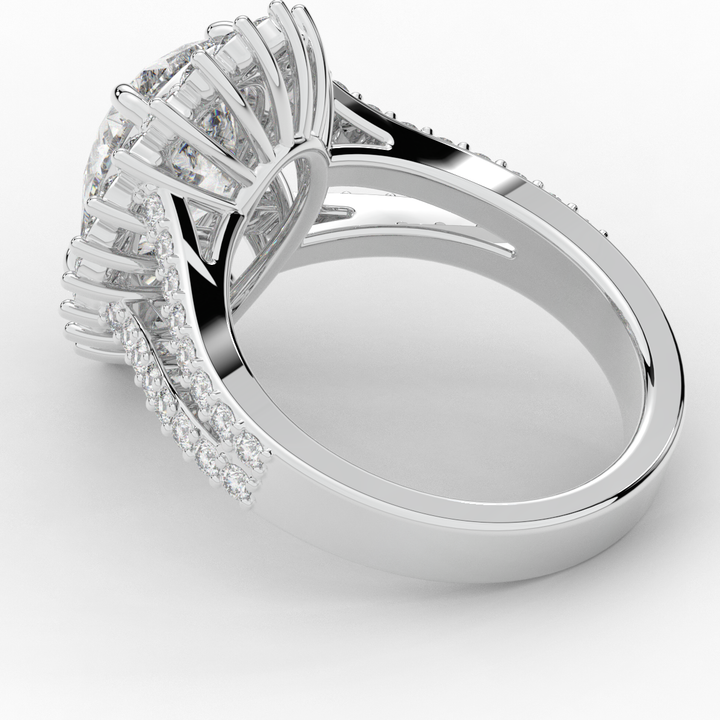 3.60CT.TW ROUND LAB DIAMOND ENGAGEMENT RING - Nazarelle