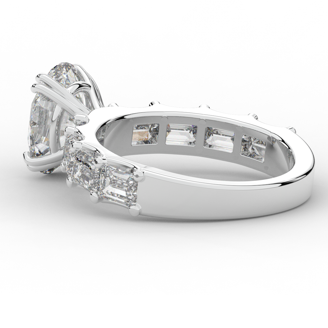 3.75CT.TW OVAL LAB DIAMOND SOLITAIRE ENGAGEMENT RING - Nazarelle