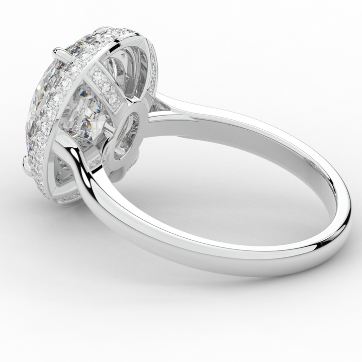 4.40CT.TW OVAL LAB DIAMOND HALO ENGAGEMENT RING - Nazarelle