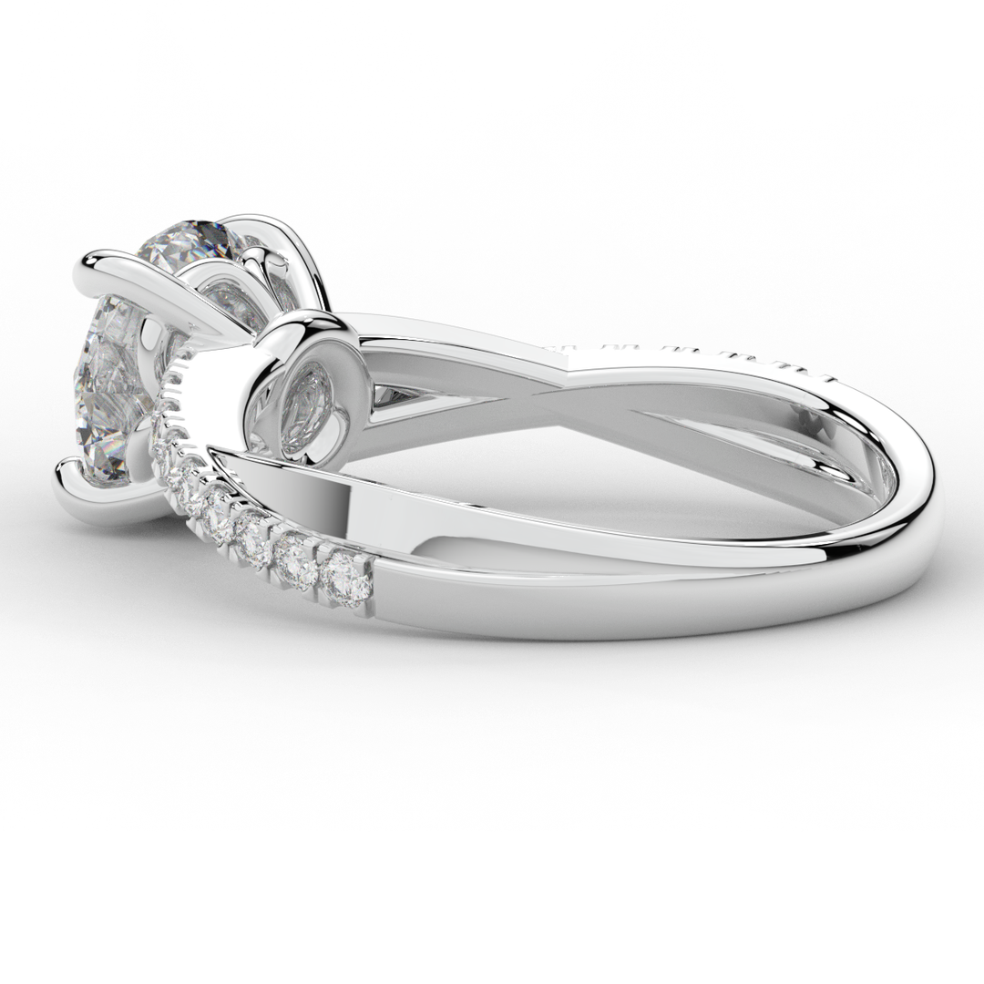2.20CT.TW ROUND LAB DIAMOND TWISTBAND ENGAGEMENT RING - Nazarelle