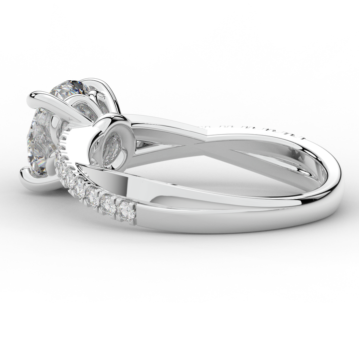 2.20CT.TW ROUND LAB DIAMOND TWISTBAND ENGAGEMENT RING - Nazarelle