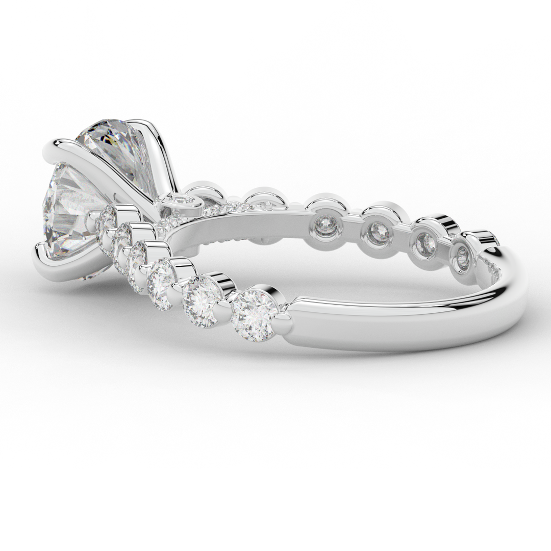 3.90CT.TW ROUND LAB DIAMOND ENGAGEMENT RING - Nazarelle