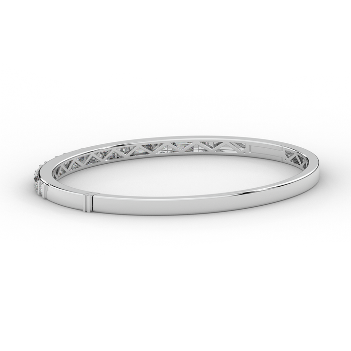 2.75CT.TW ROUND AND EMERALD CUT LAB DIAMOND SHARED PRONG BANGLE - Nazarelle